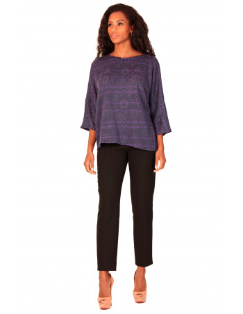 Blusa en punto de algodón en bonitos tonos morados by Zumi Atelier