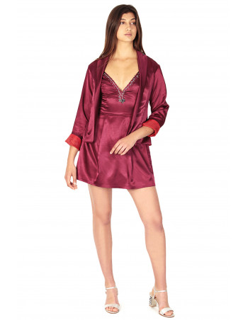Burgundy silk set by Zumi Atelier 2