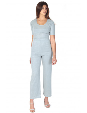 Conjunto pantalon y blusa punto verde pastel by Zumi Atelier