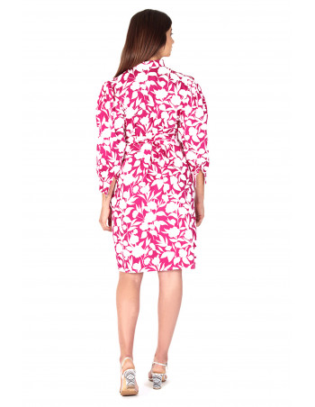 Vestido rosa hojas blancas by Zumi Atelier 2