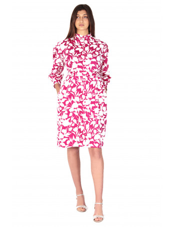 Vestido rosa hojas blancas by Zumi Atelier