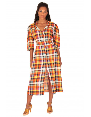 Vestido cuadros camisero by Zumi Atelier