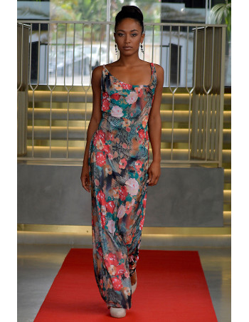 Silk flowers dress by Zumi Atelier