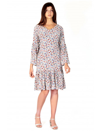 Floral dress white background by Zumi Atelier