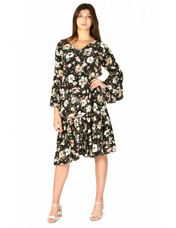 Floral dress black background by Zumi Atelier 2