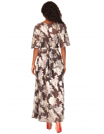 Vestido largo flores plata by Zumi Atelier 2