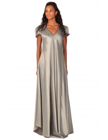 Vestido largo seda gris by Zumi Atelier 2