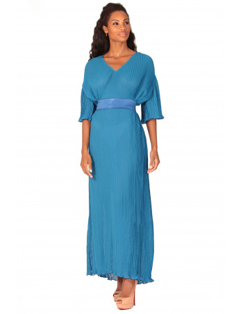 Vestido largo turquesa by Zumi Atelier