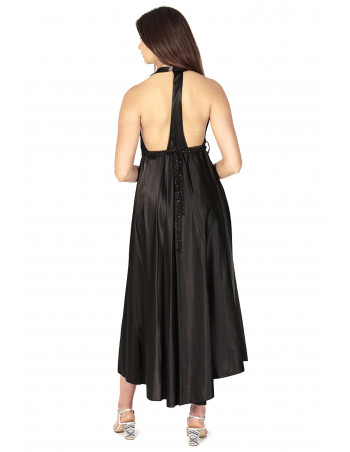 Vestido seda satín negro largo by Zumi Atelier 2